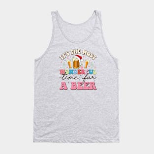 It's the Most Wonderful Time For A Beer Funny X-Mas Tank Top